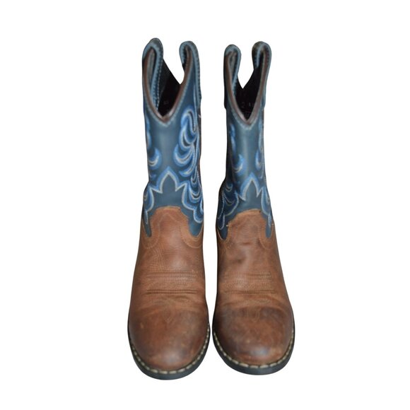 Cody James Boys Holt Two Tone Embroidered Western Boots Round Toe Size 2 Big Kid - Picture 4 of 8